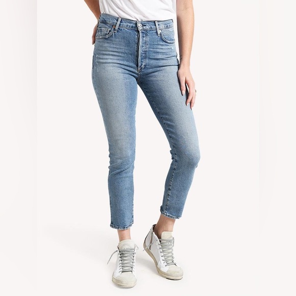 CITIZENS OF HUMANITY COH Women's Olivia High Rise Slim Button Fly Blue Jeans 27 - Picture 1 of 15
